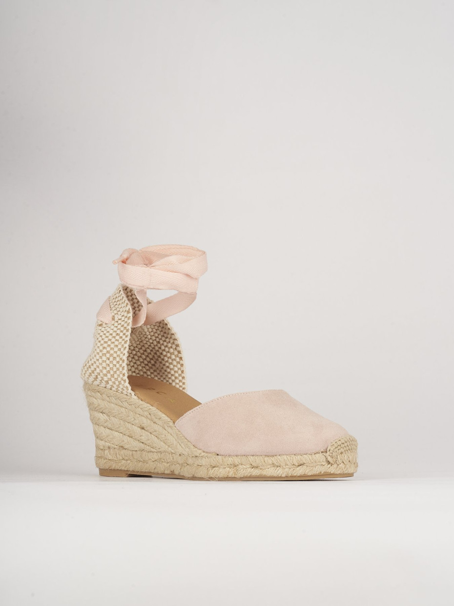 Espadrillas heel 5 cm pink chamois