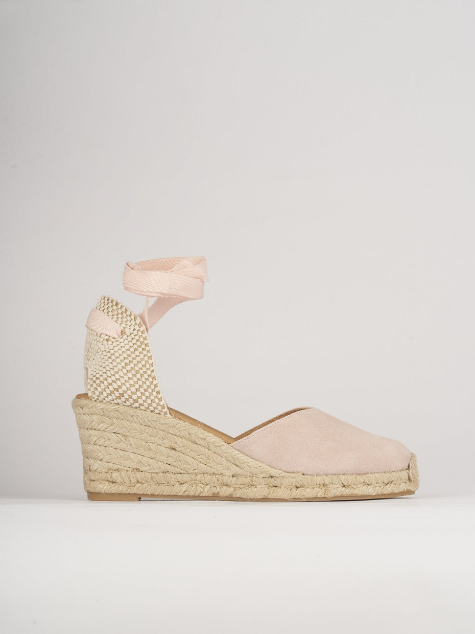 Espadrillas heel 5 cm pink chamois