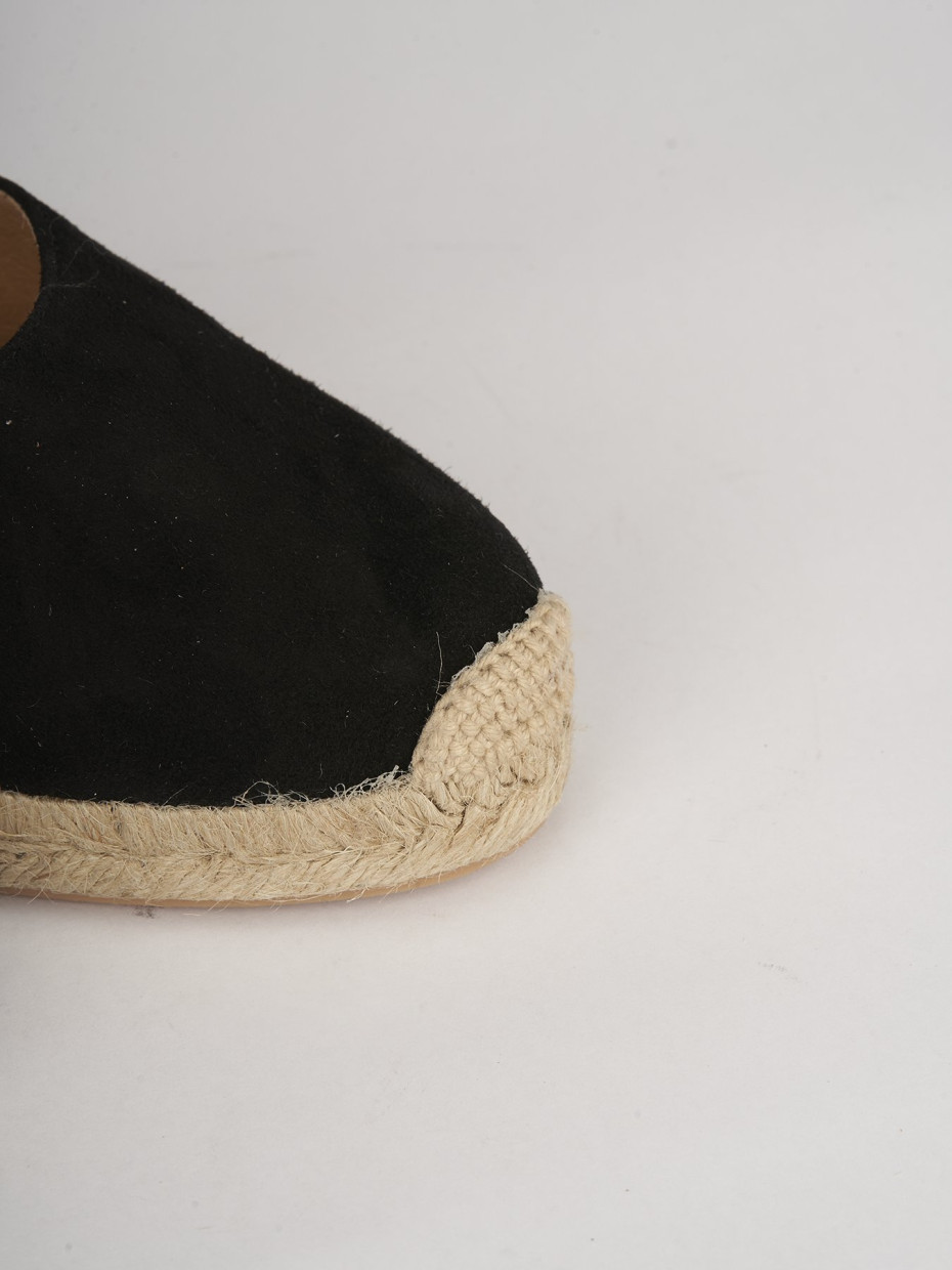 Espadrillas heel 6 cm black chamois