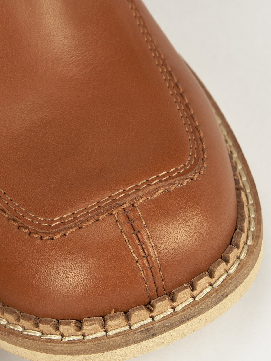 Mocassino tacco 7 cm marrone pelle