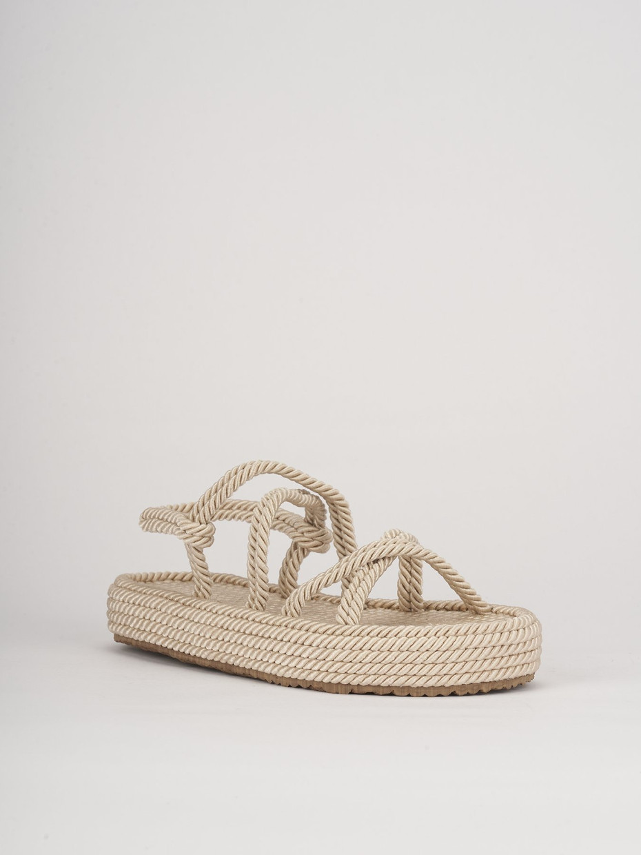 Sandali tacco 3cm pelle beige