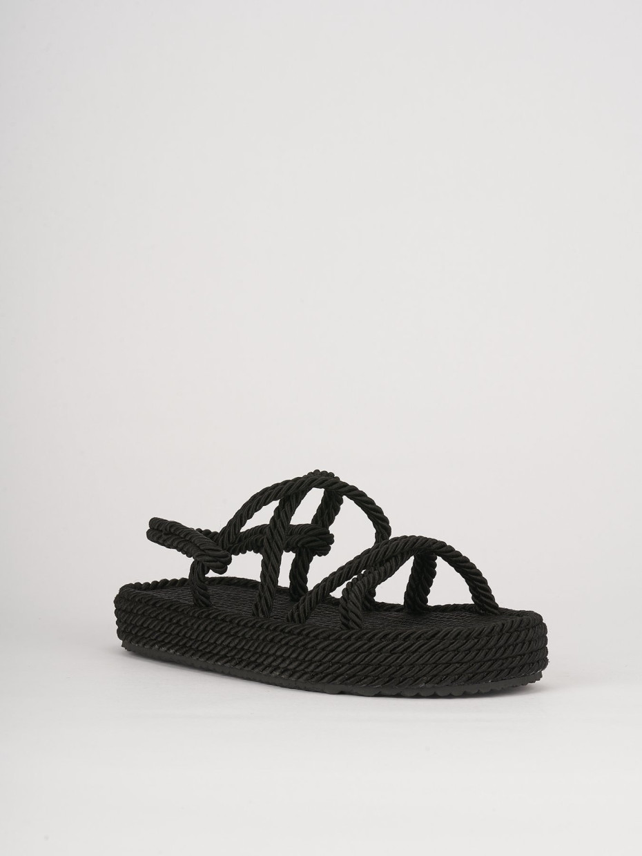 Sandali tacco 3cm pelle nero