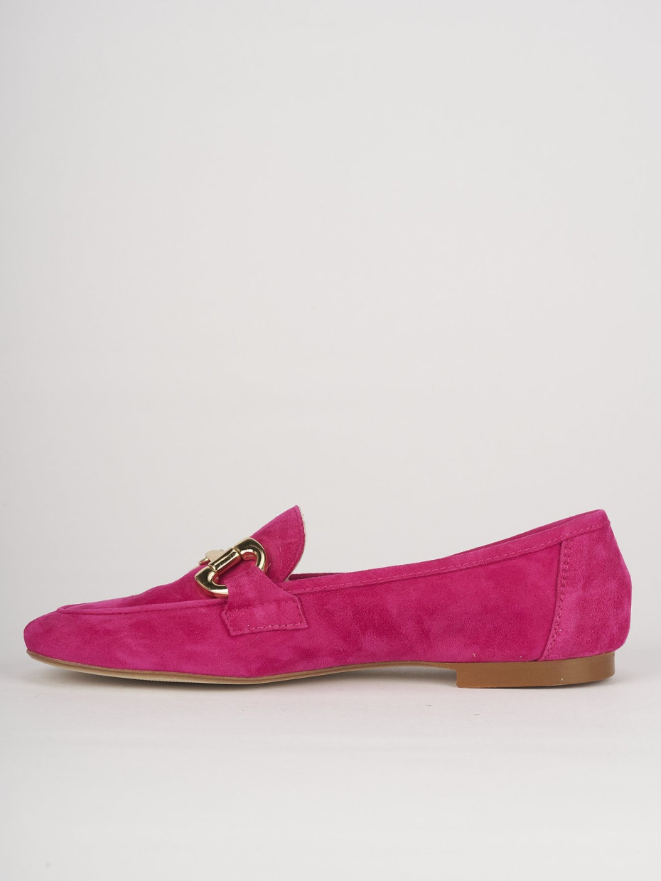 値引きする Loafers woman heel 1 cm pink chamois | Barca Stores 靴