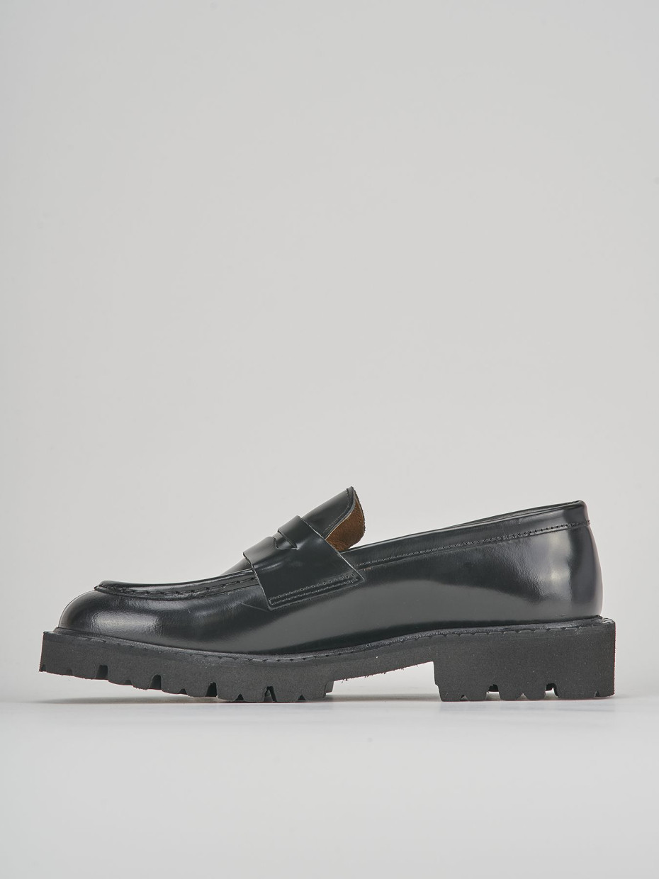 Mocassini tacco 1cm pelle nero