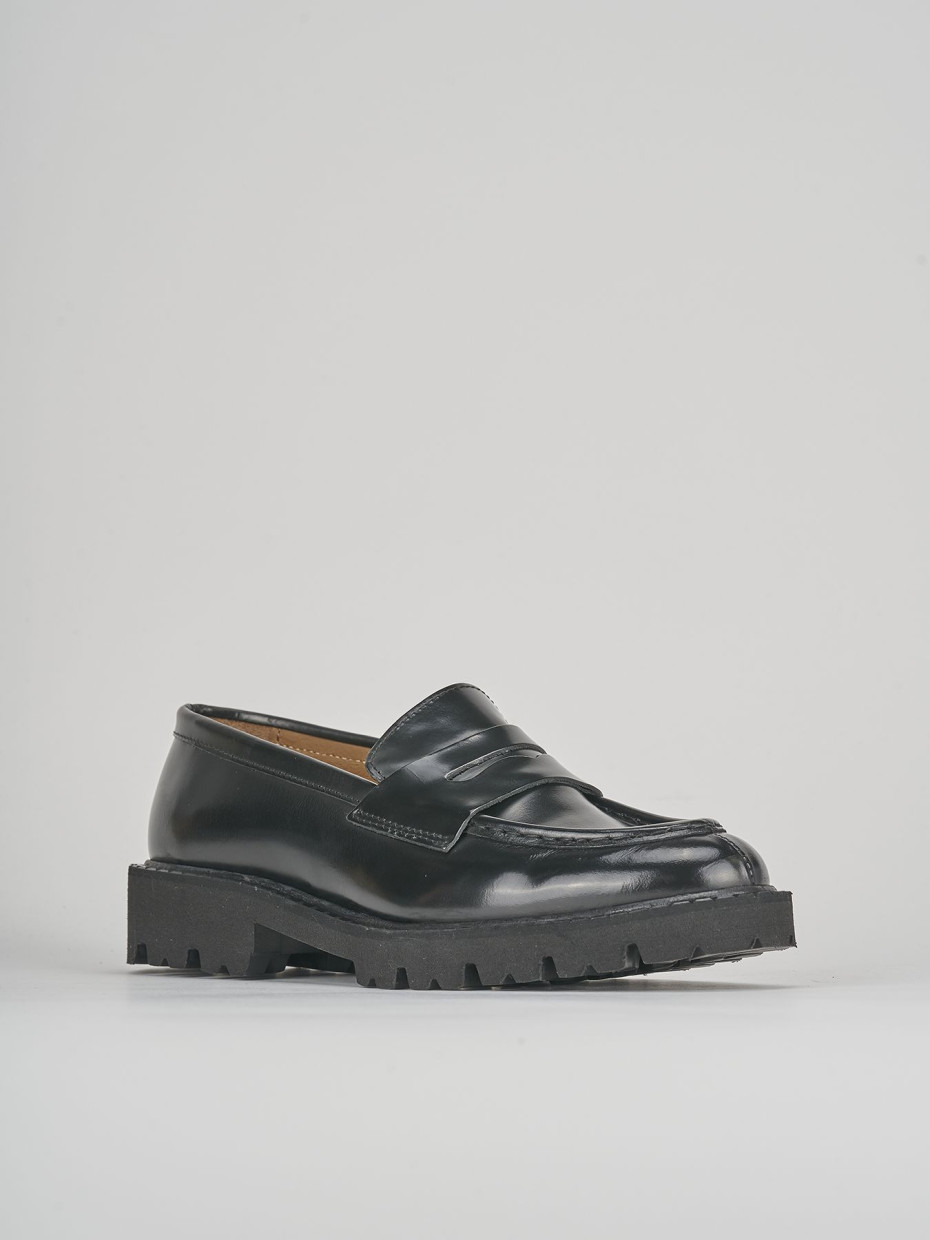 Mocassini tacco 1cm pelle nero