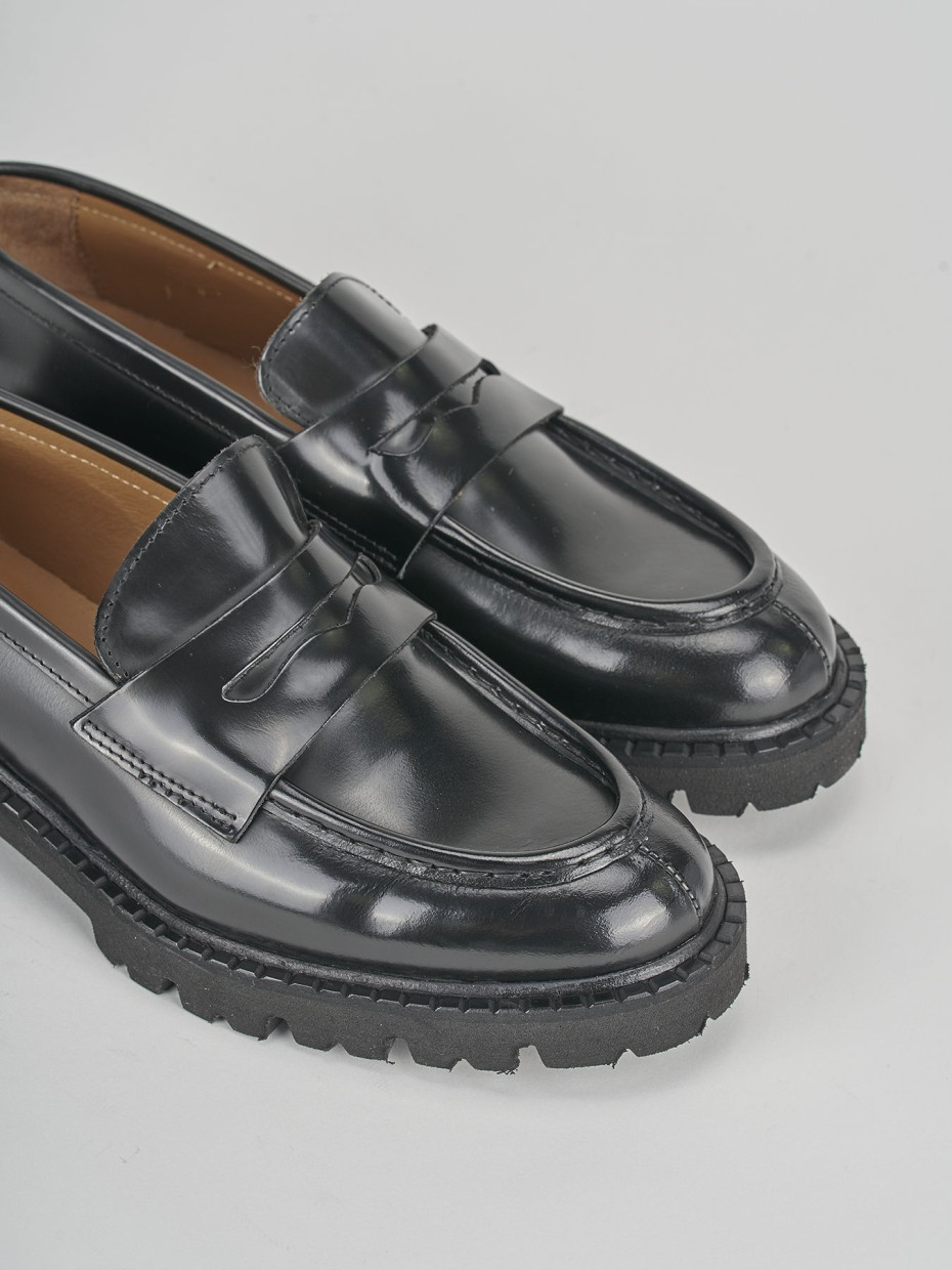 Mocassini tacco 1cm pelle nero