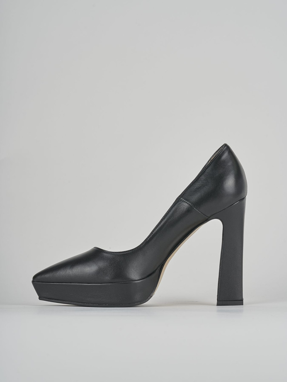 Décolleté e slingback tacco 11cm pelle nero