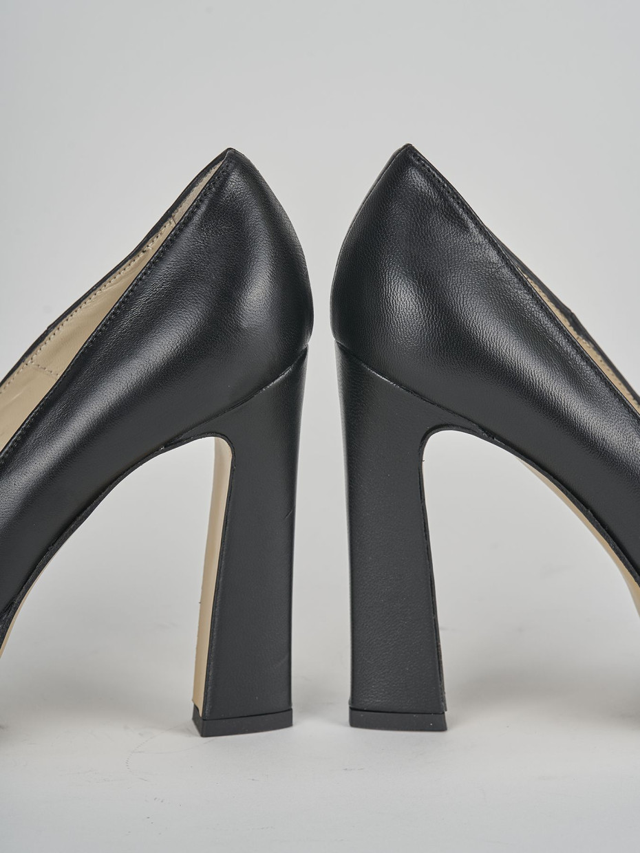 Décolleté e slingback tacco 11cm pelle nero