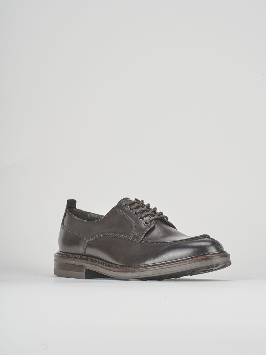 Lace-up shoes man dark brown leather | Barca Stores
