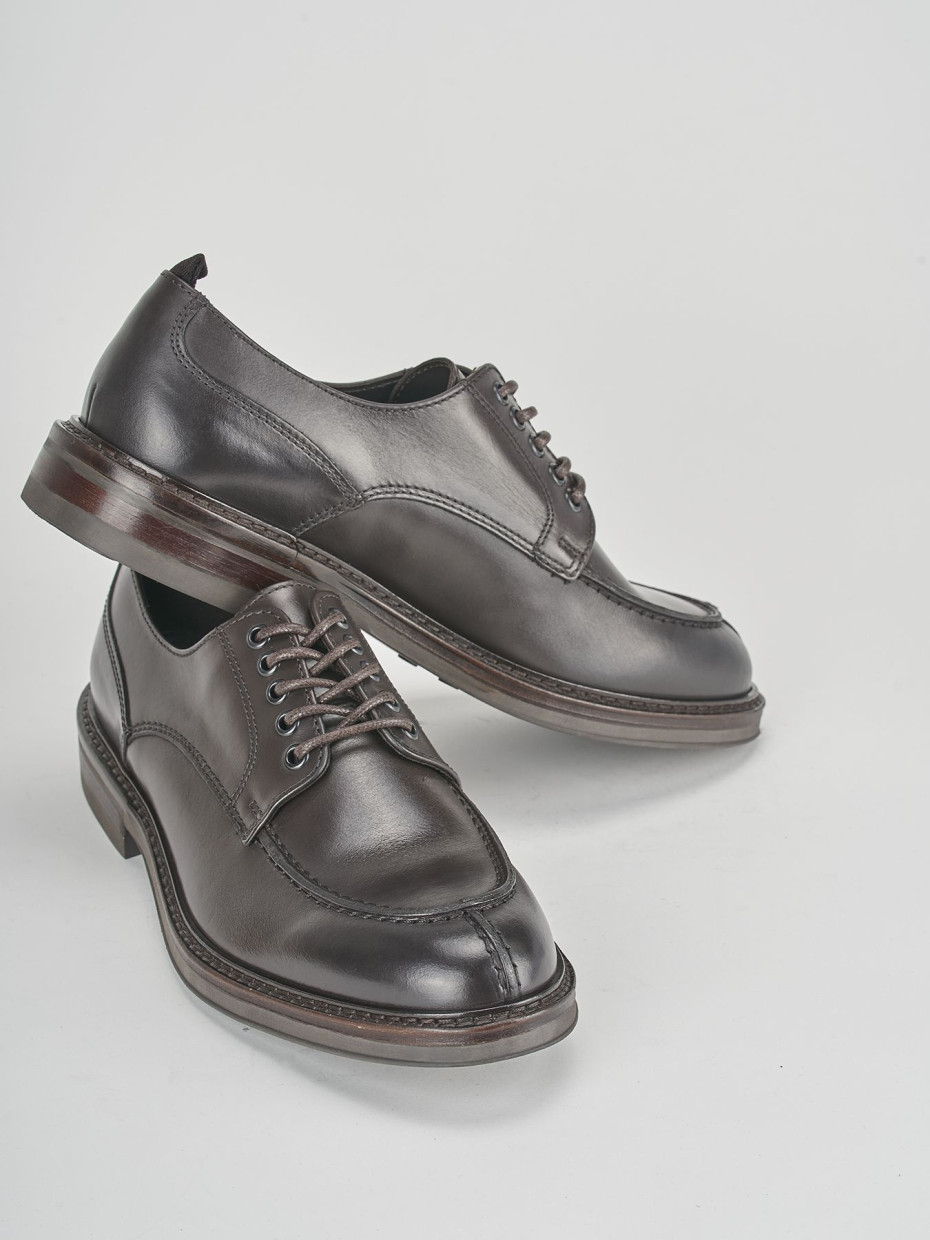 Lace-up shoes man dark brown leather | Barca Stores