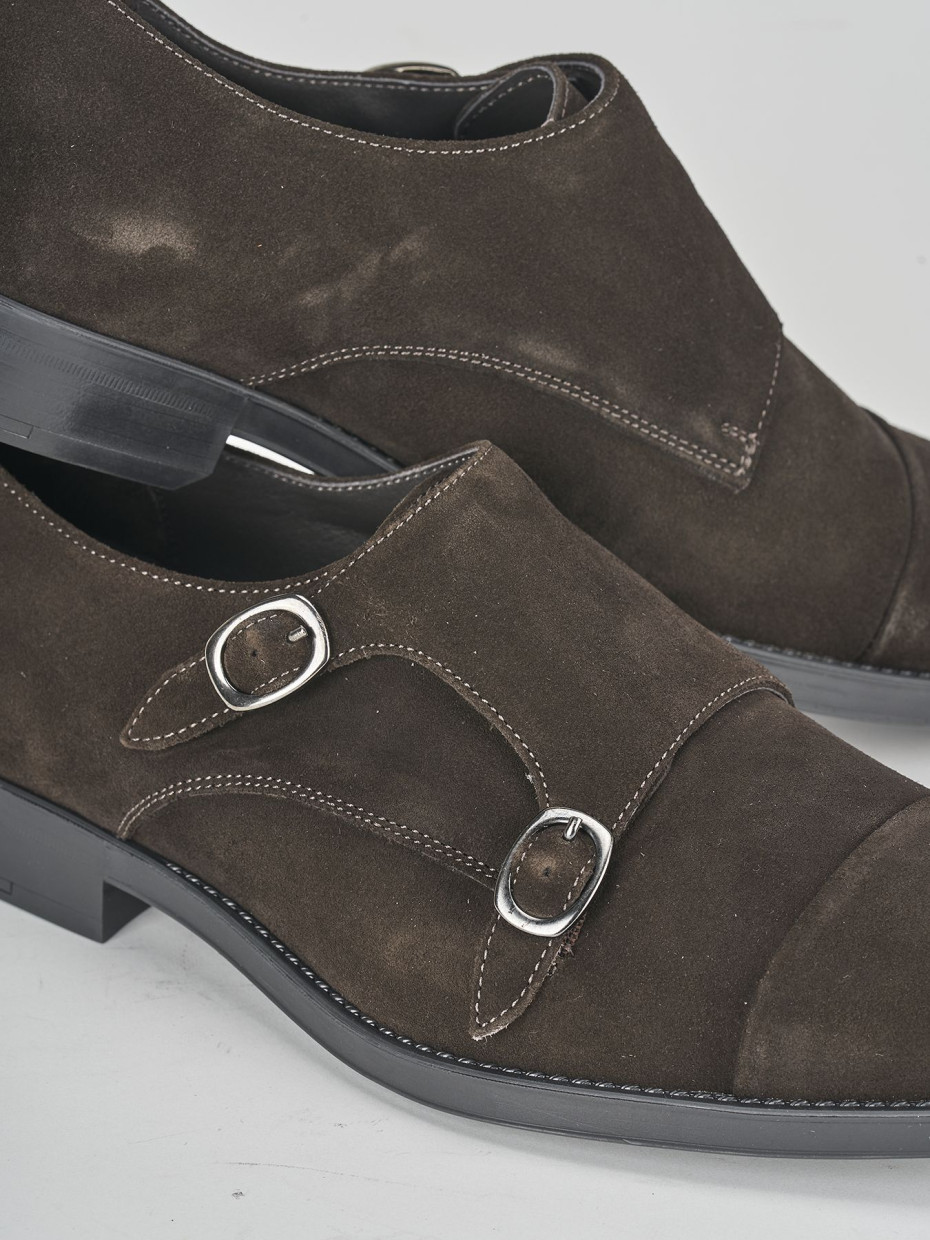 Lace-up shoes dark brown suede