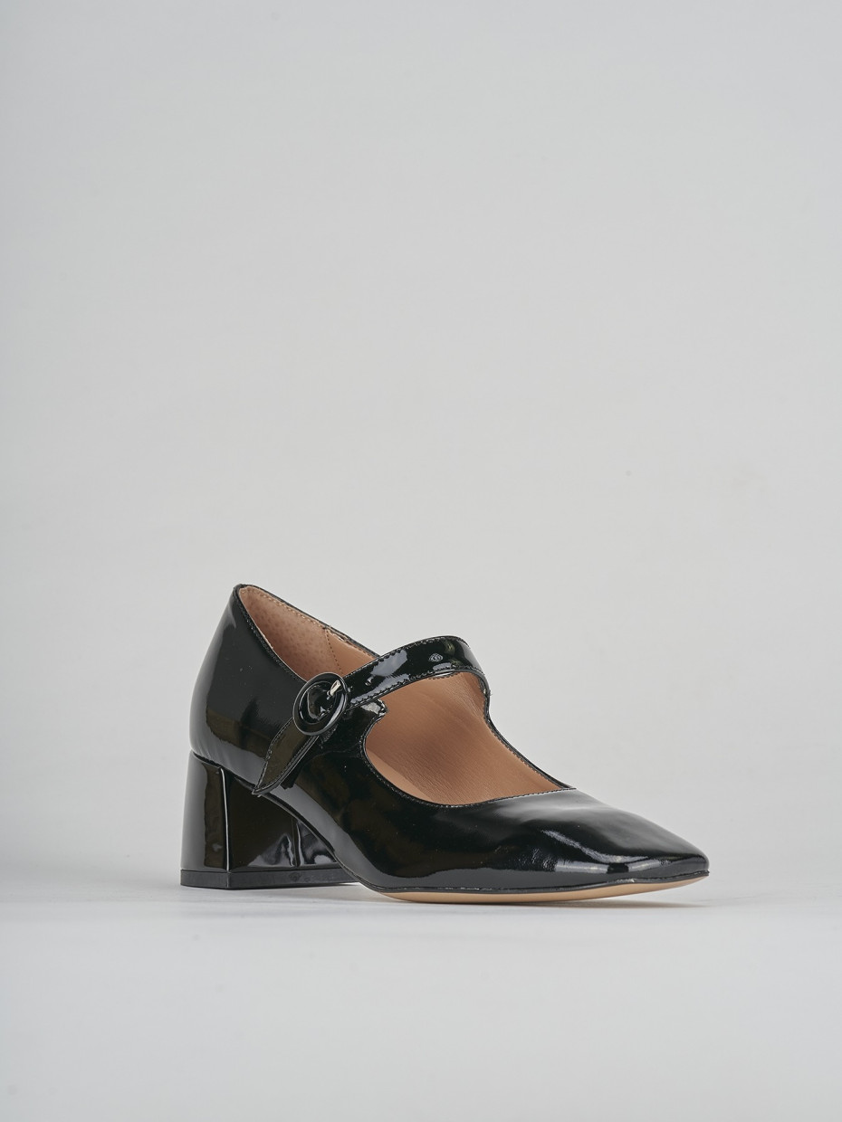 Décolleté e slingback tacco 5cm pelle nero
