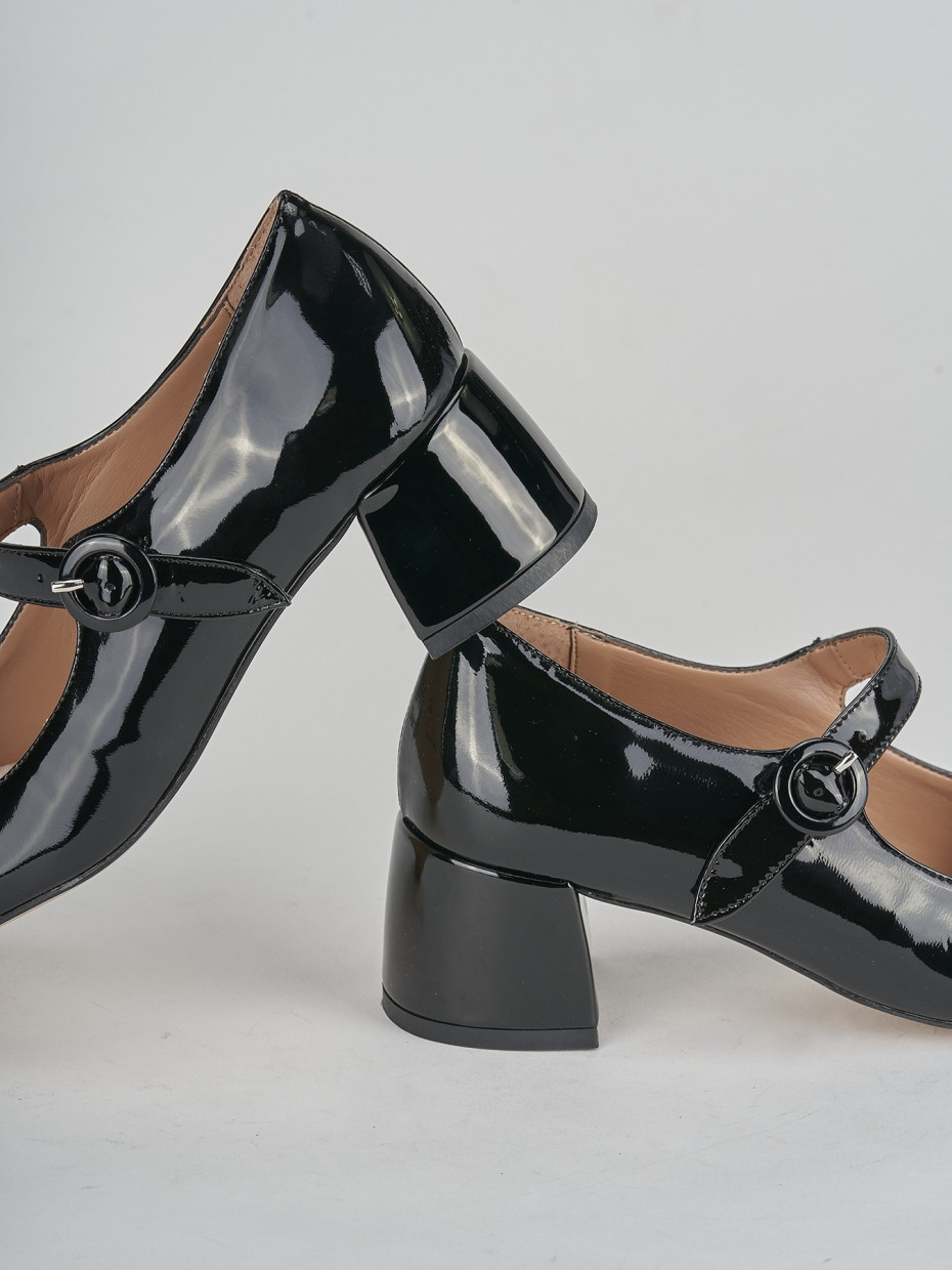 Décolleté e slingback tacco 5cm pelle nero