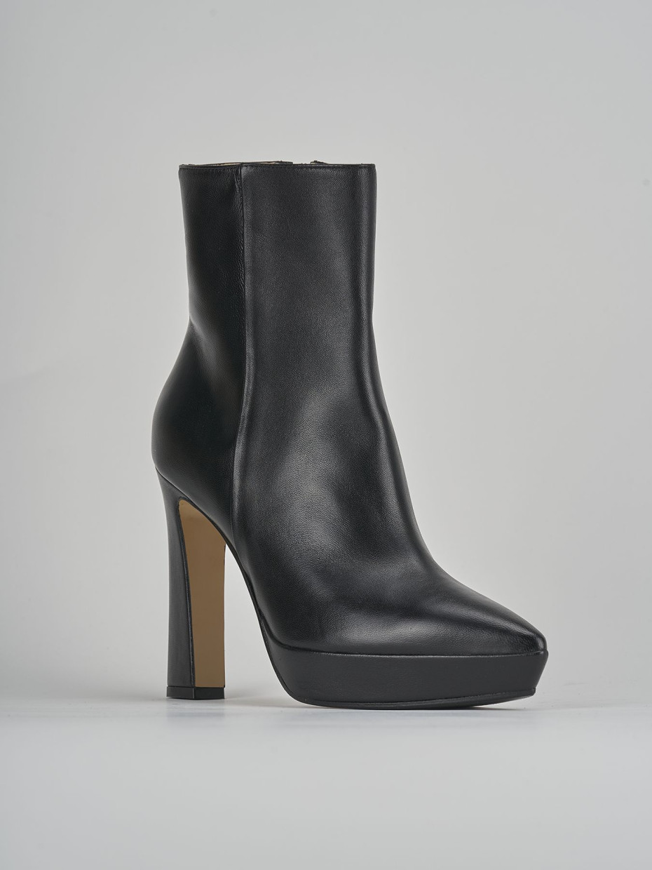High heel ankle boots heel 11 cm black leather