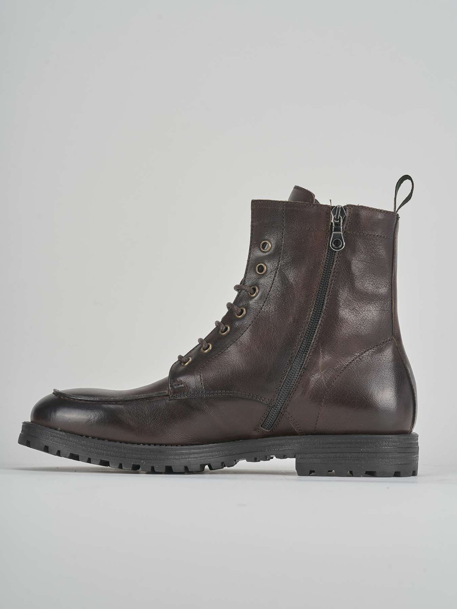 Combat boots dark brown leather