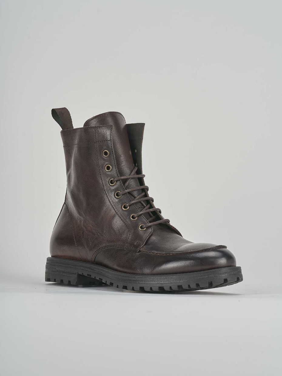 Combat boots dark brown leather