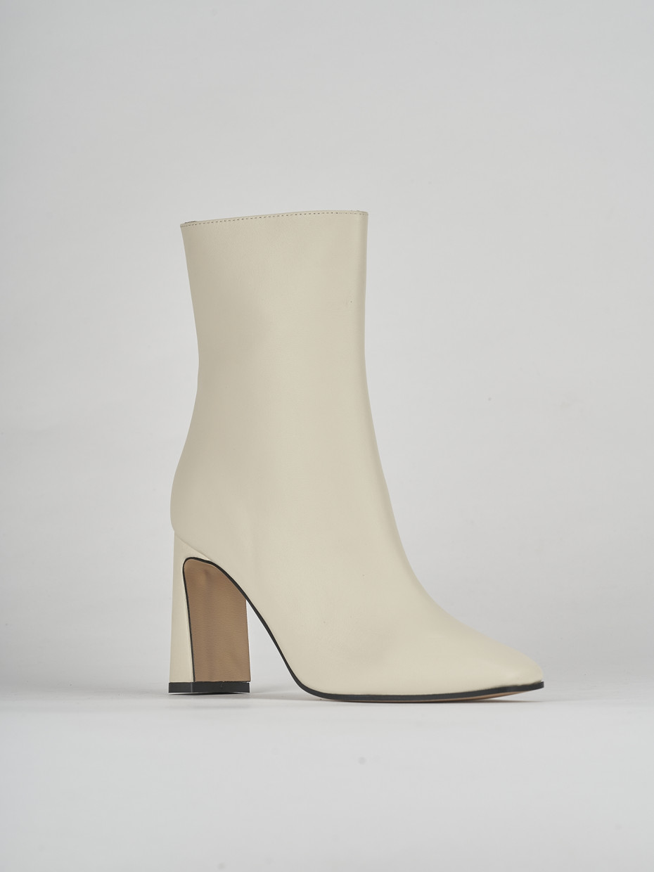 Stivaletti tacco 9cm pelle bianco