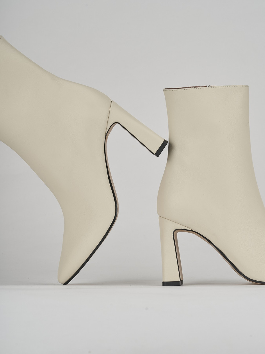 Stivaletti tacco 9cm pelle bianco