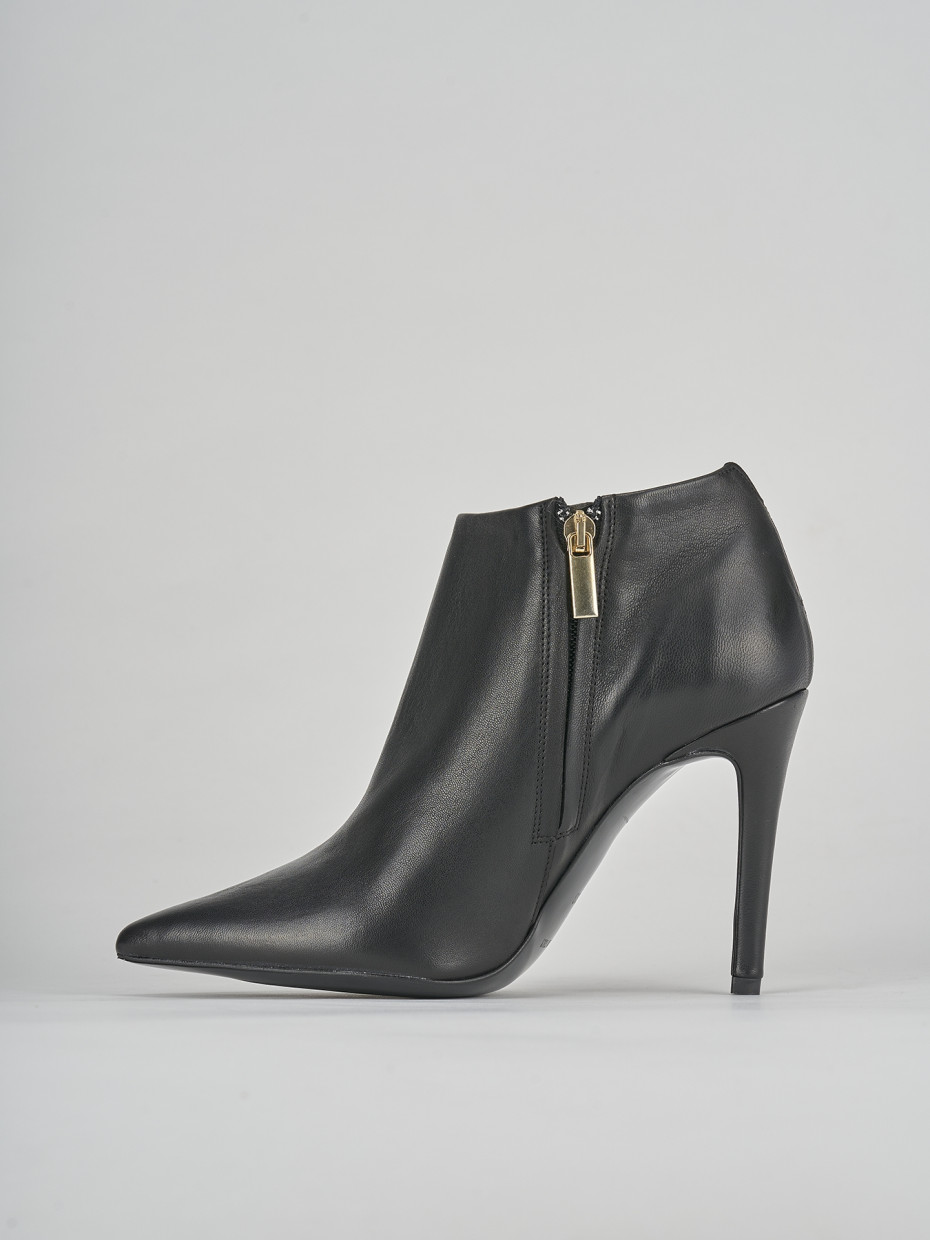 Stivaletti tacco 10cm pelle nero