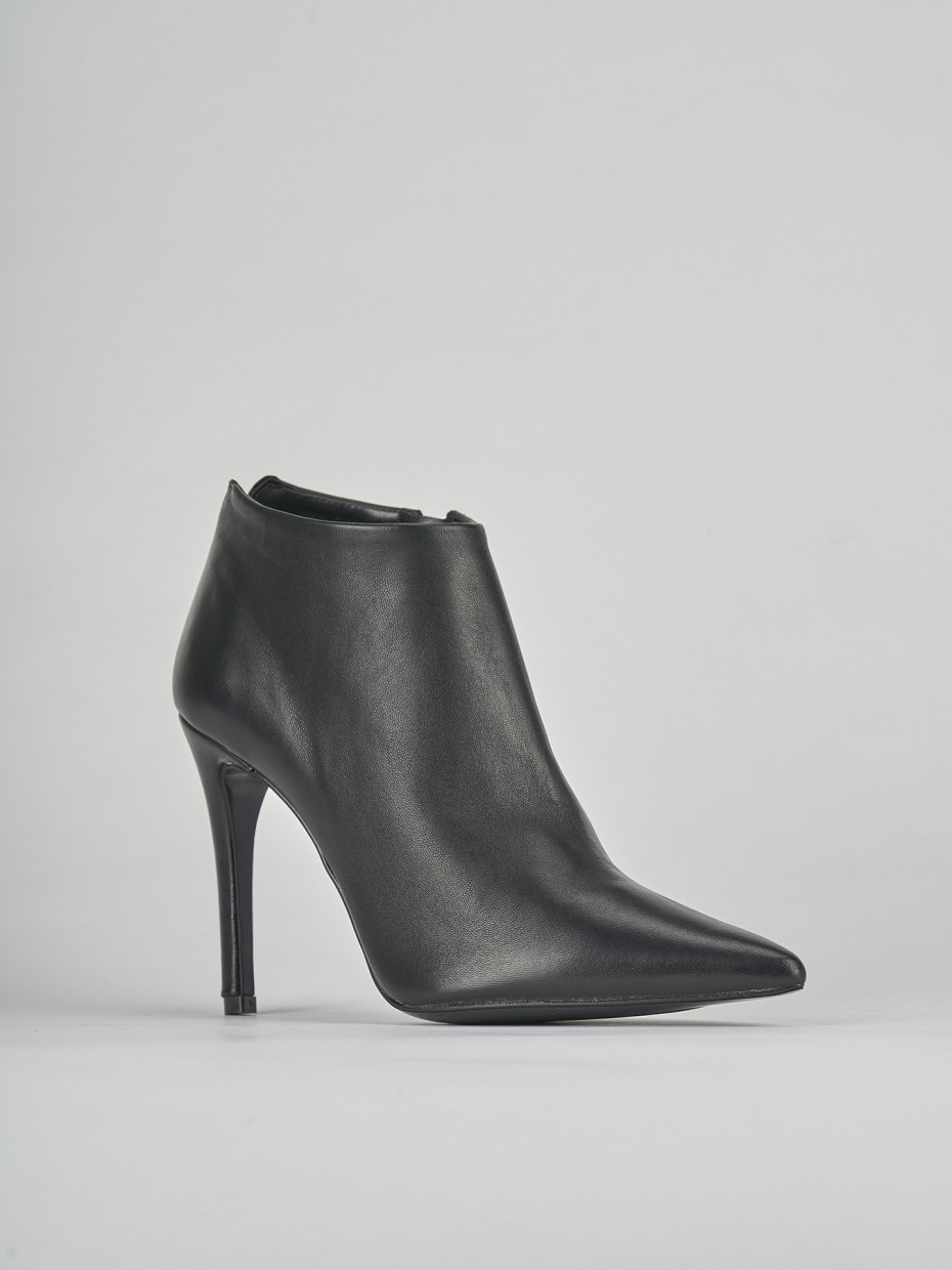 Stivaletti tacco 10cm pelle nero