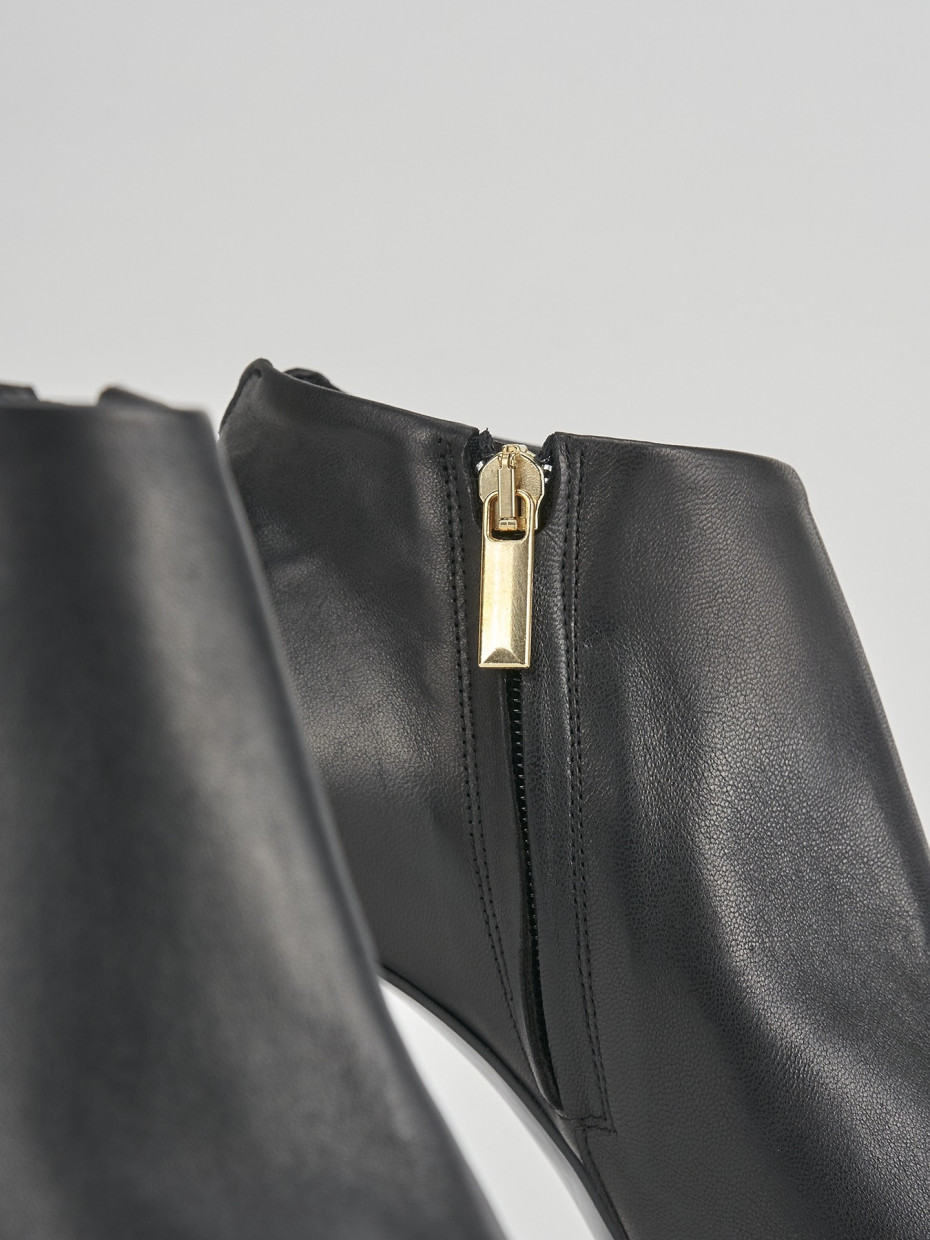 Stivaletti tacco 10cm pelle nero