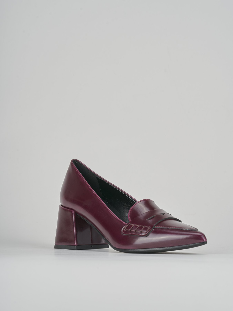 Décolleté e slingback tacco 4cm pelle bordo'