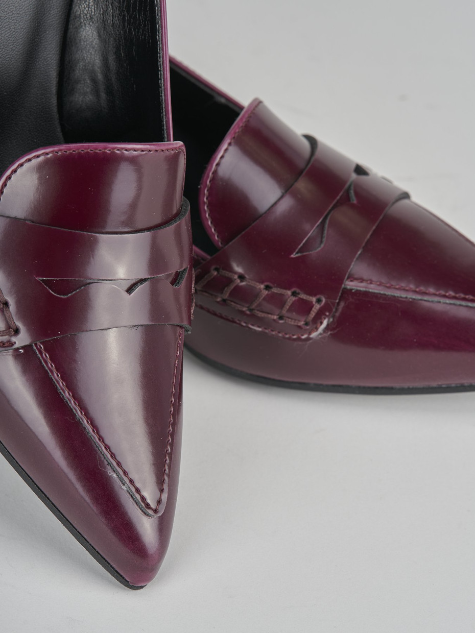 Décolleté e slingback tacco 4cm pelle bordo'