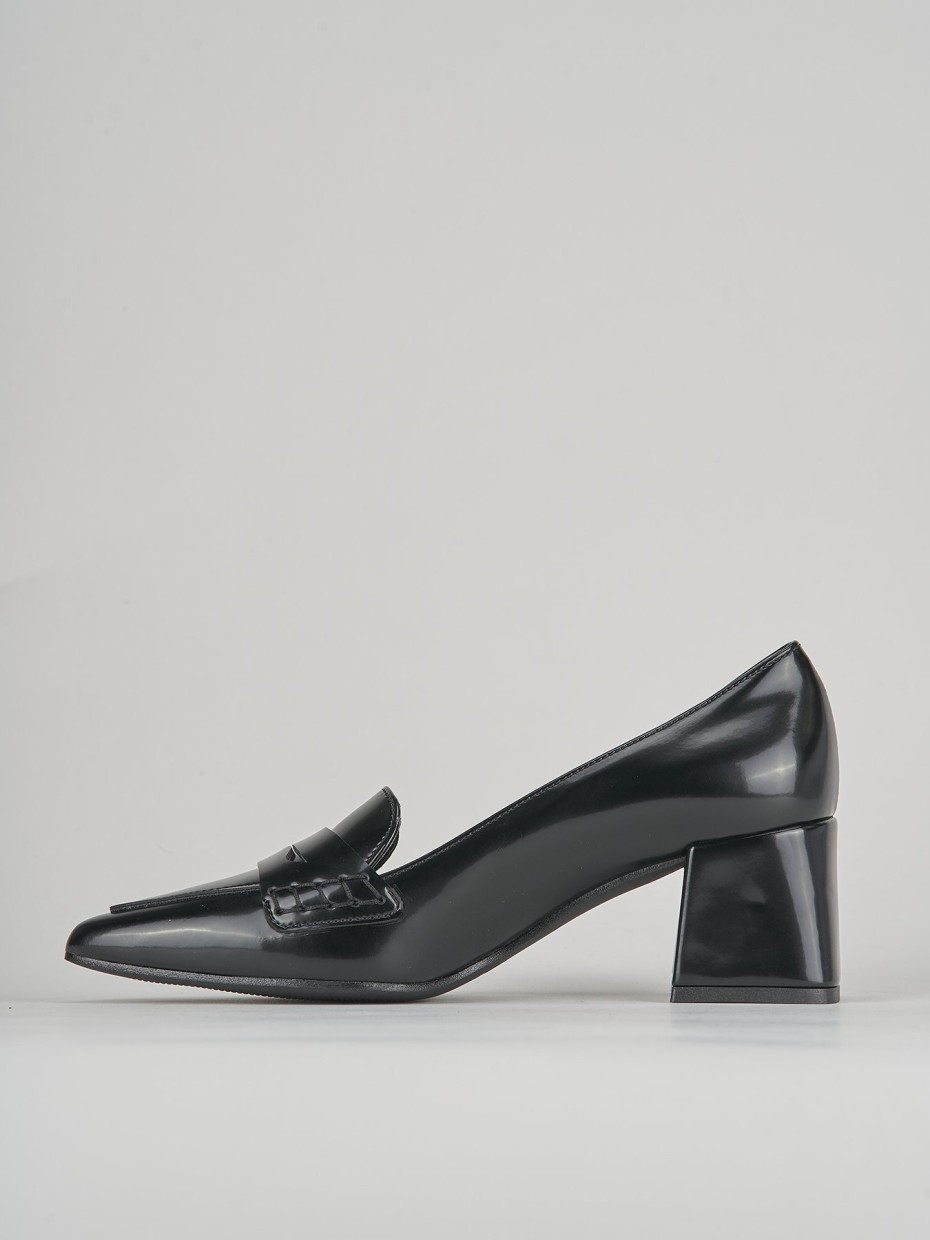 Décolleté e slingback tacco 4cm pelle nero
