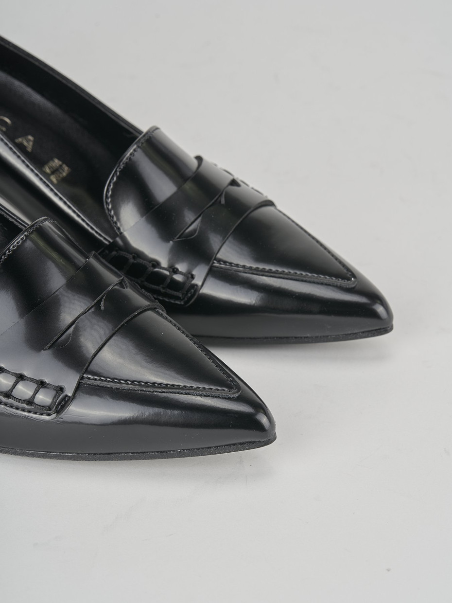 Décolleté e slingback tacco 4cm pelle nero