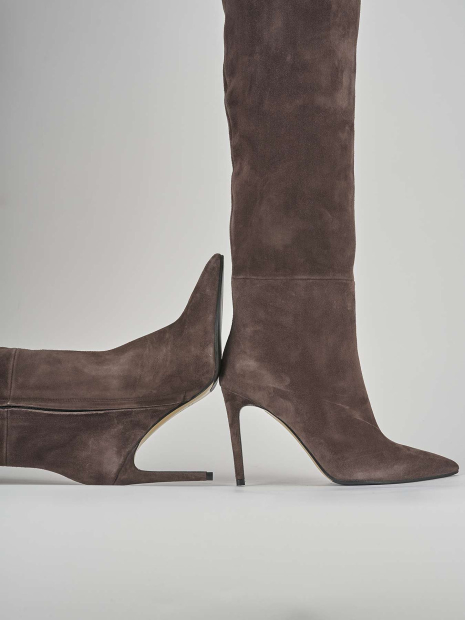 Dark brown high heel sale boots