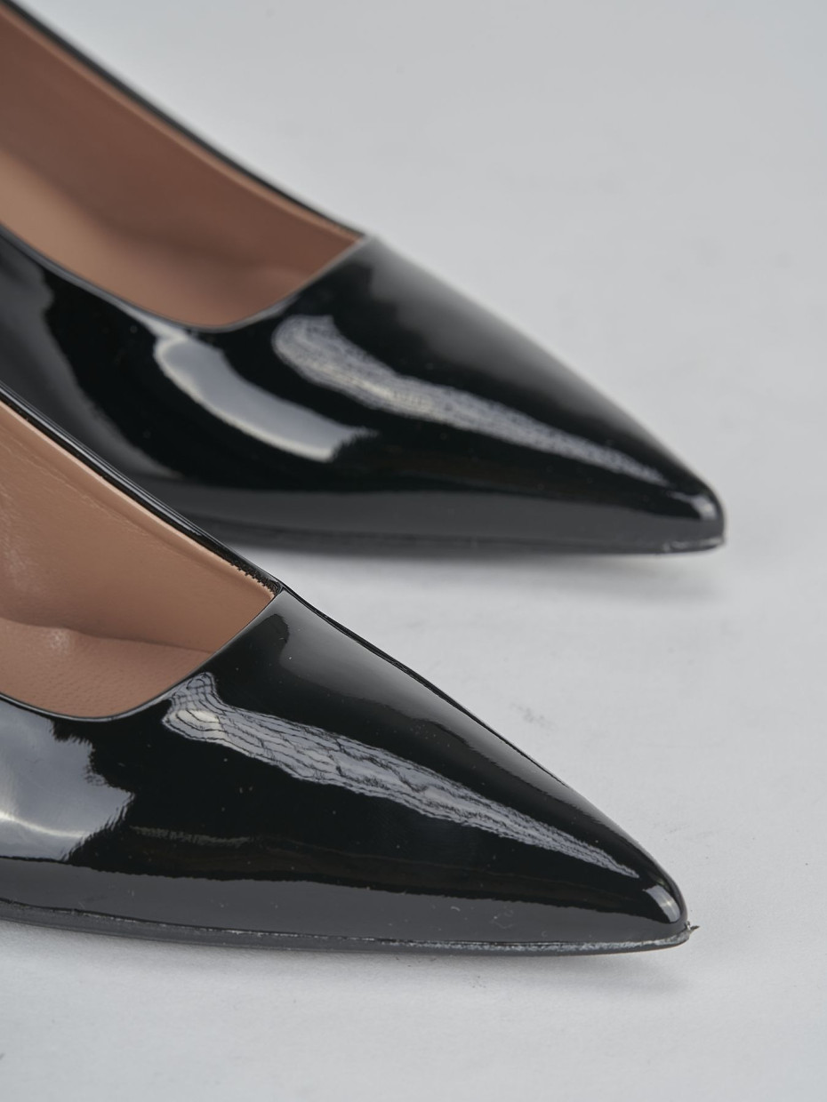 Décolleté e slingback tacco 5cm vernice nero