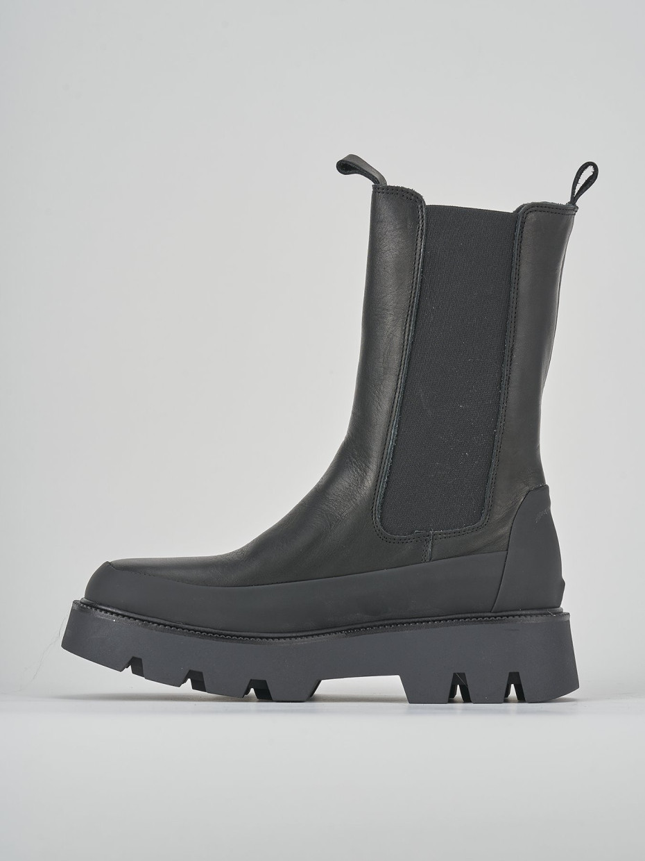 Stivaletti tacco 3cm pelle nero