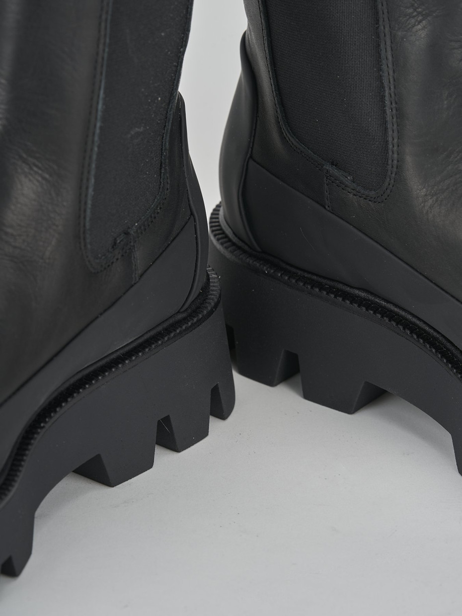 Stivaletti tacco 3cm pelle nero