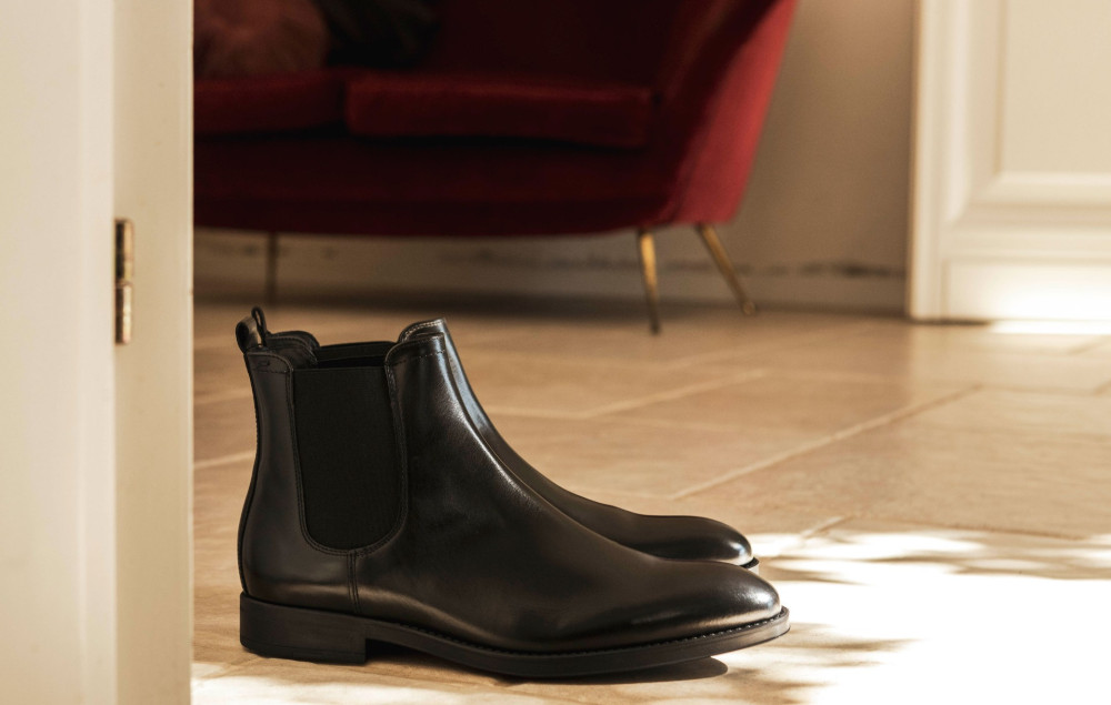 Ankle boots man black leather Barca Stores