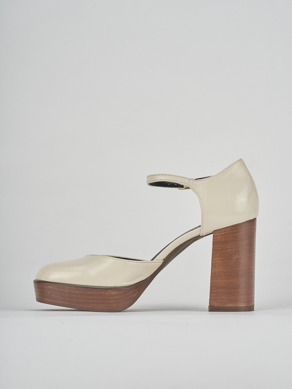 Pumps heel 9 cm white leather