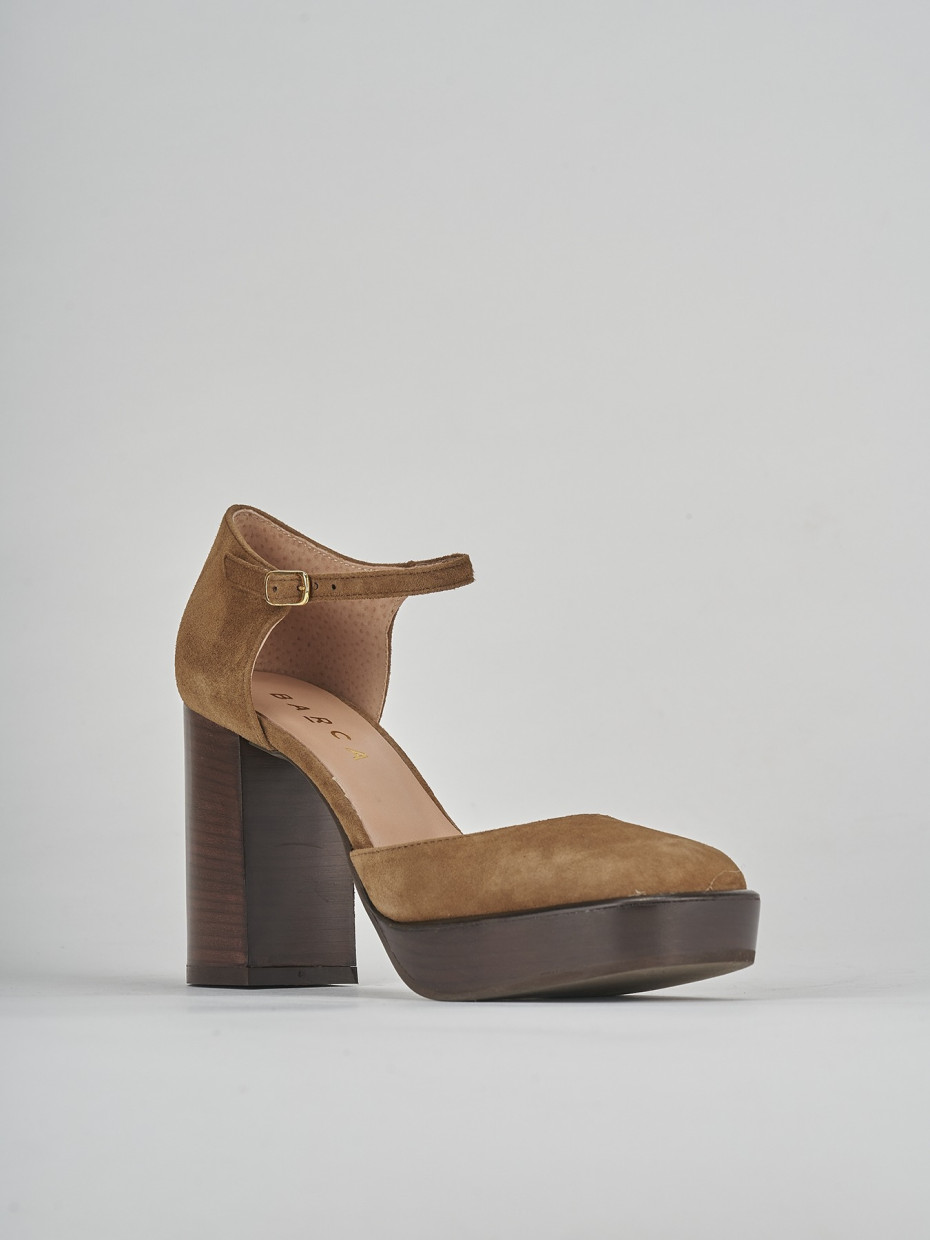 Decolte bebe' tacco 9 cm testa camoscio
