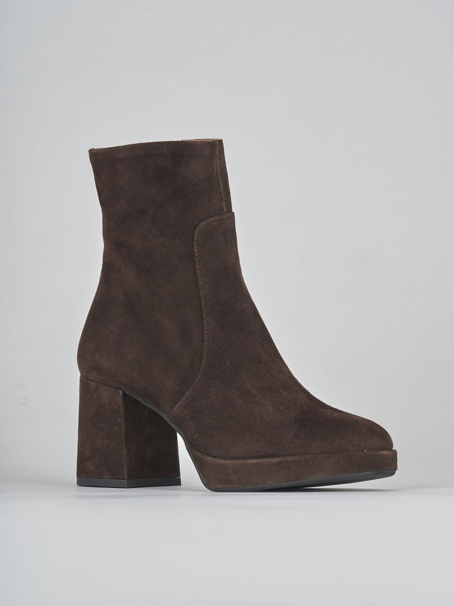 Stivaletti tacco 6cm camoscio testa