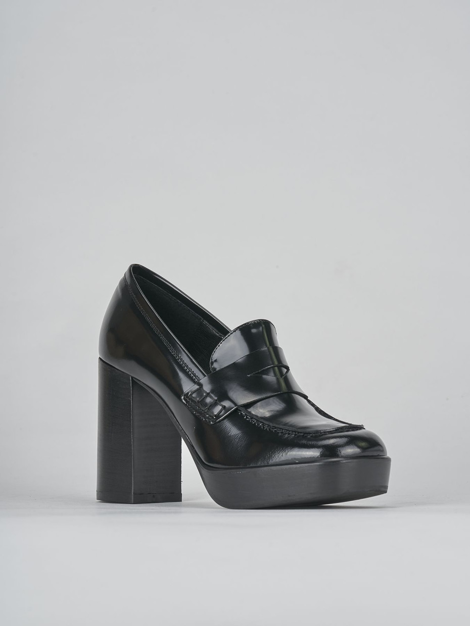 Mocassini tacco 9cm pelle nero
