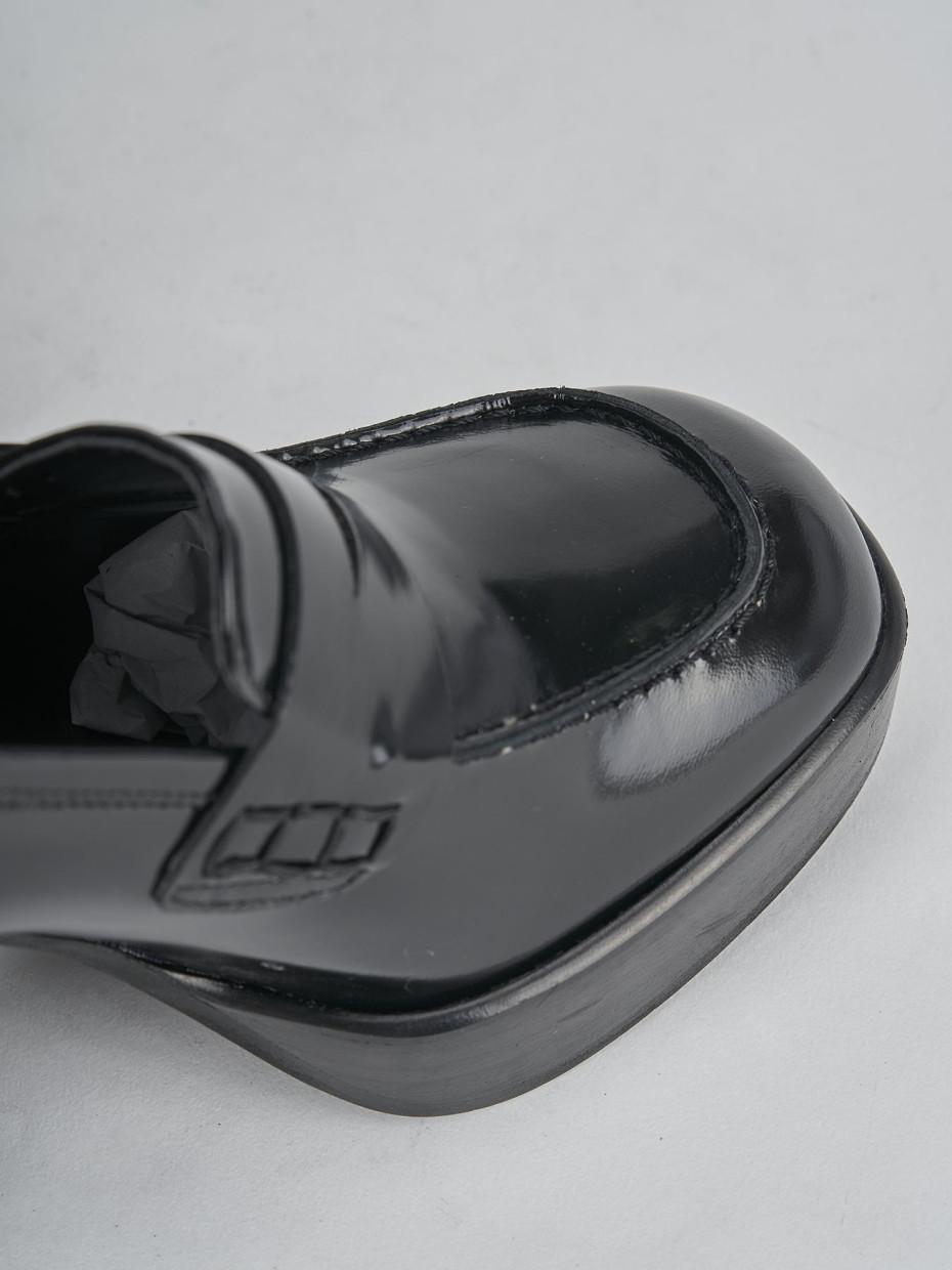 Mocassini tacco 9cm pelle nero