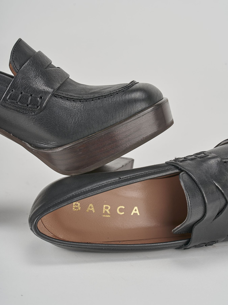 Mocassini tacco 9cm pelle nero