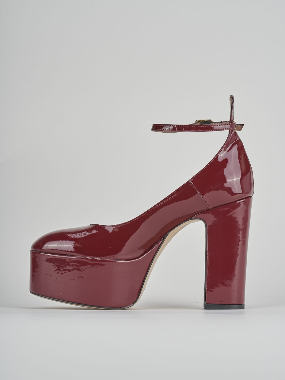 Pumps heel 8 cm bordeaux patent