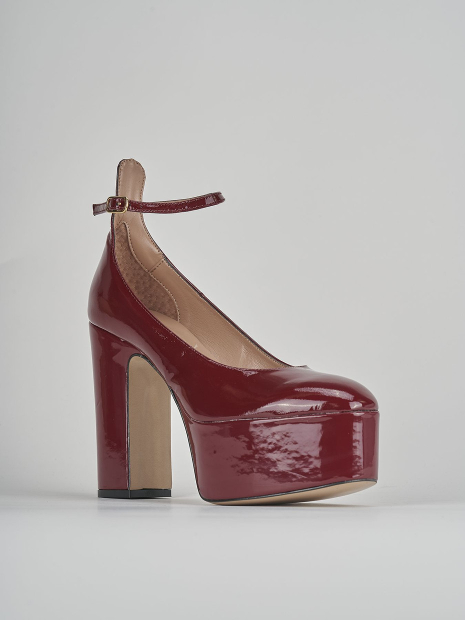 Pumps heel 8 cm bordeaux patent
