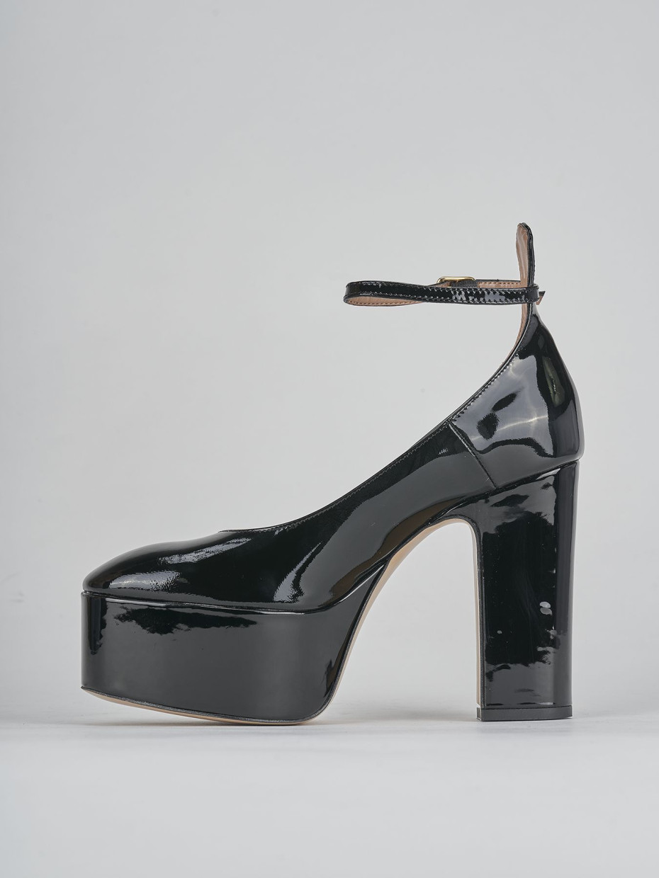 Décolleté e slingback tacco 8cm vernice nero