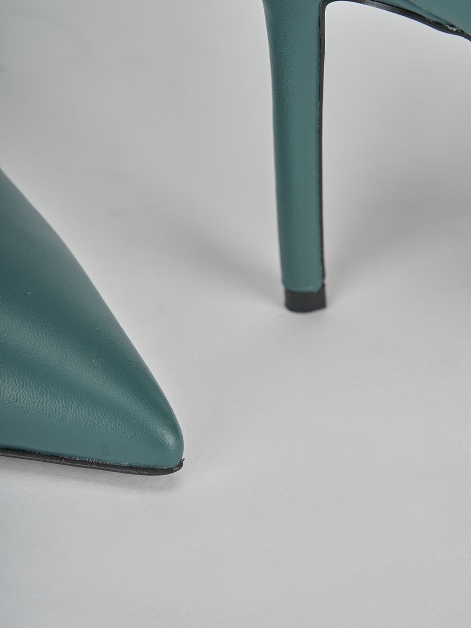 Décolleté e slingback tacco 10cm pelle verde