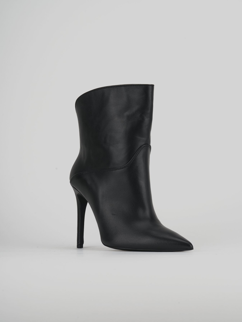 High heel ankle boots heel 11 cm black leather