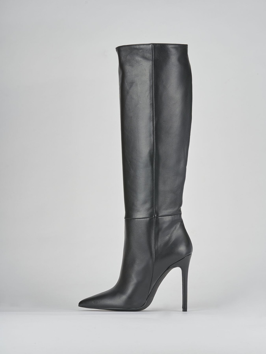 Stivali tacco 10cm pelle nero