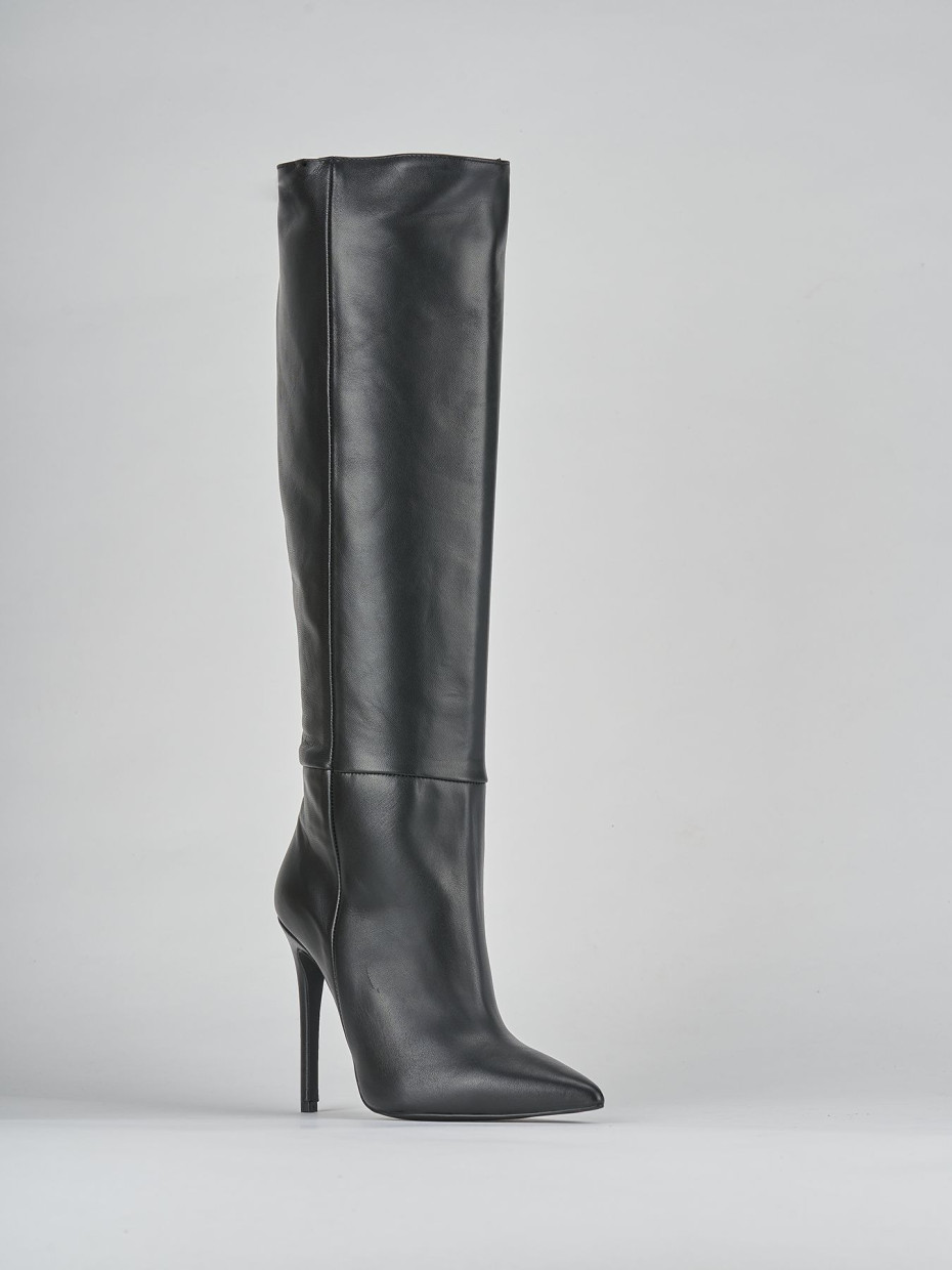 Stivali tacco 10cm pelle nero