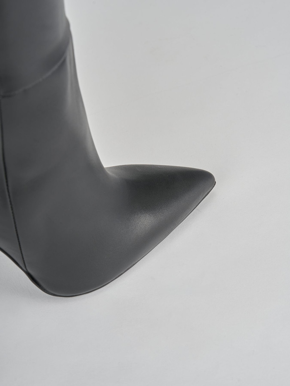 High heel boots woman heel 10 cm black leather Barca Stores
