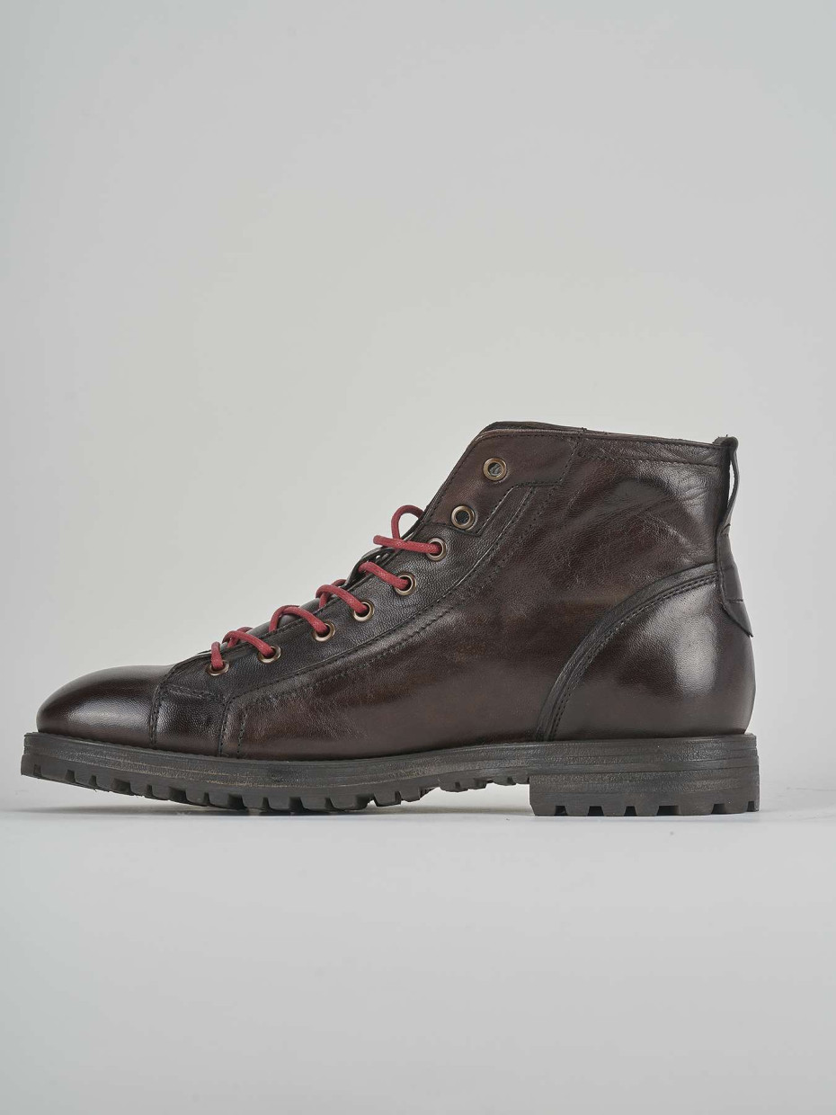 Combat boots dark brown leather