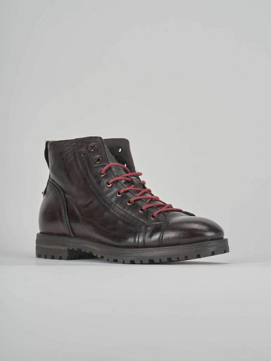 Combat boots dark brown leather